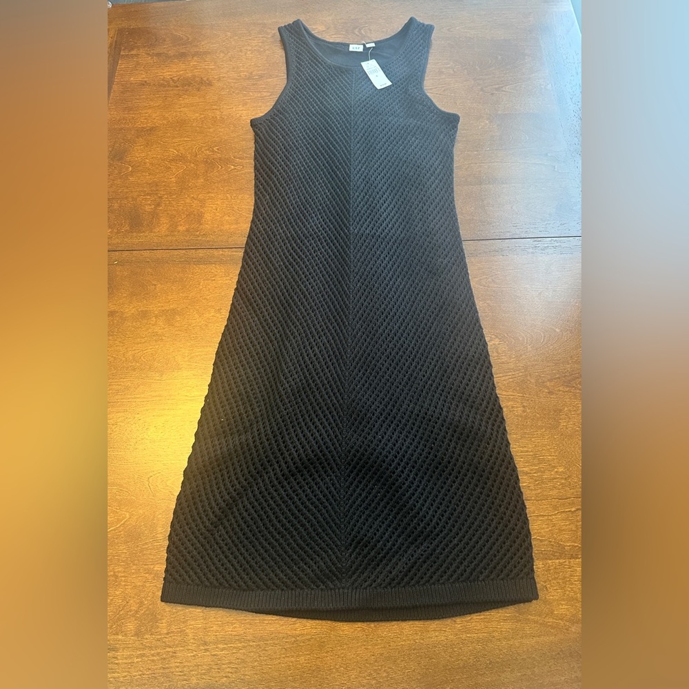 GAP Textured Black Midi Dress